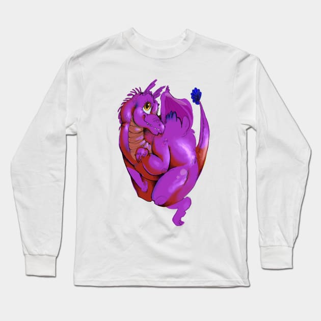 Purple dragon Long Sleeve T-Shirt by Blue Afro